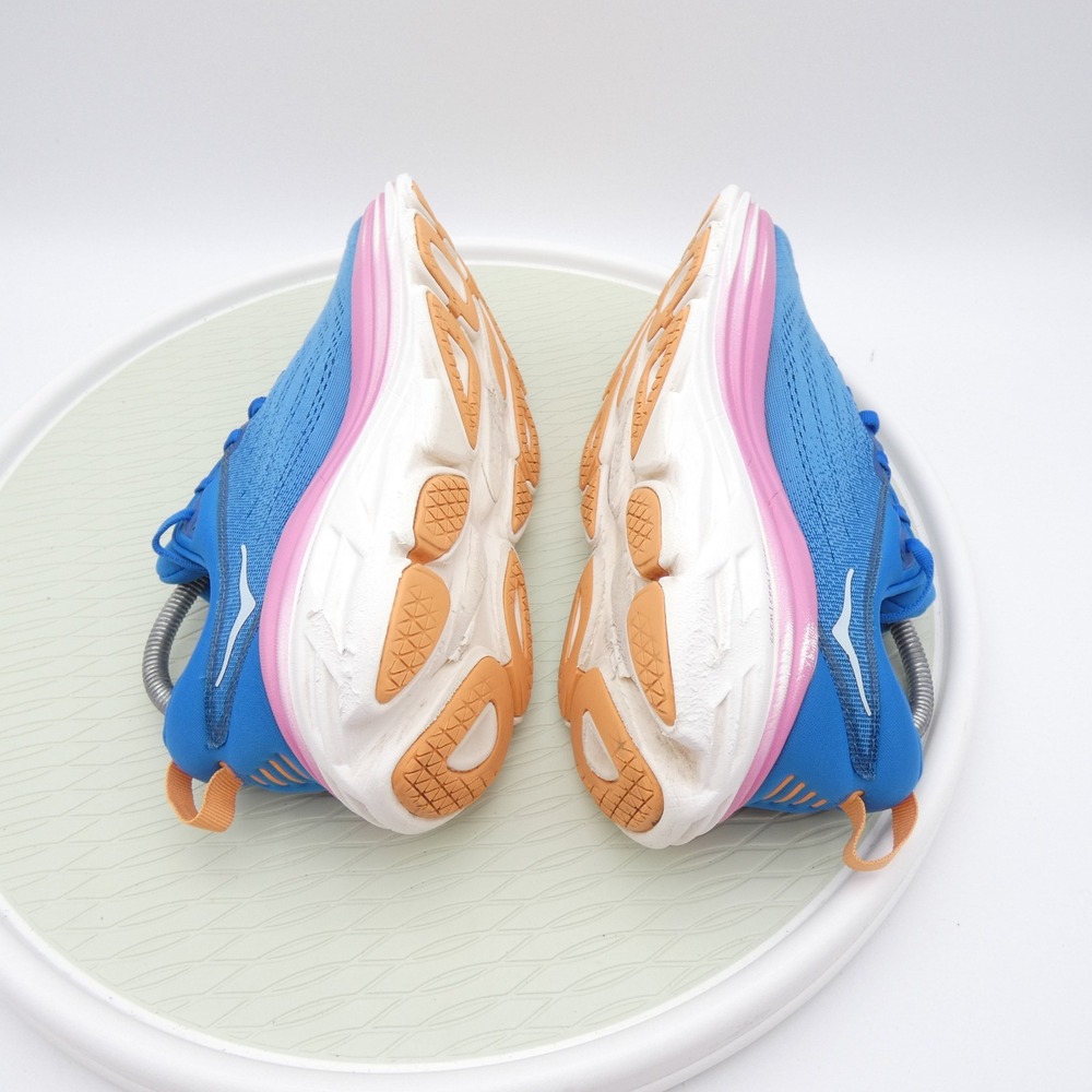 Hoka Bondi 8 Wide Blue Pink Running Shoes Womens 9D 1127954 CSAA Coastal Sky - Picture 6 of 13